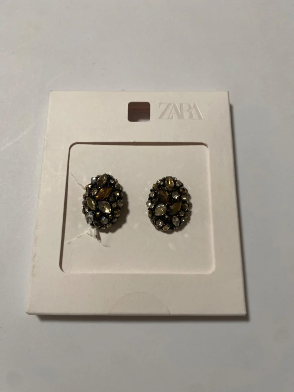 NWT Zara Jeweled Button Earrings